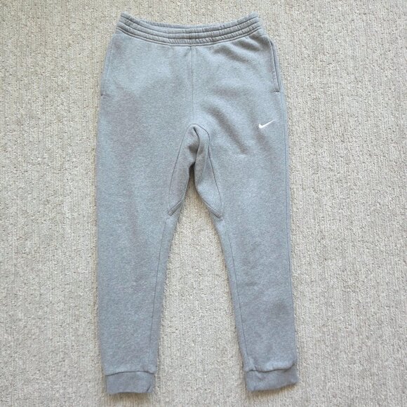 Nike Club Fleece Joggers Sweat Pants Tapered Heather Grey Men's Large 716830-063 - Picture 1 of 16